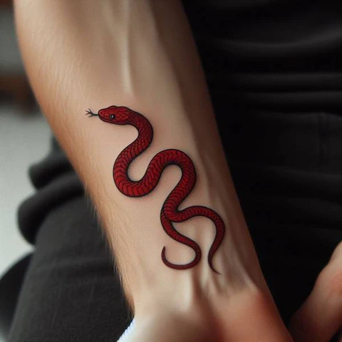 30 Sacred Snake Tattoo Ideas To Highlight Your Exclusivity! 19 Aura Of Exclusivity Fiery Red Snake Tattoo