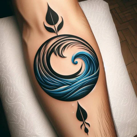 22 Powerful Water Tattoo Ideas 9 Balance of life and deat