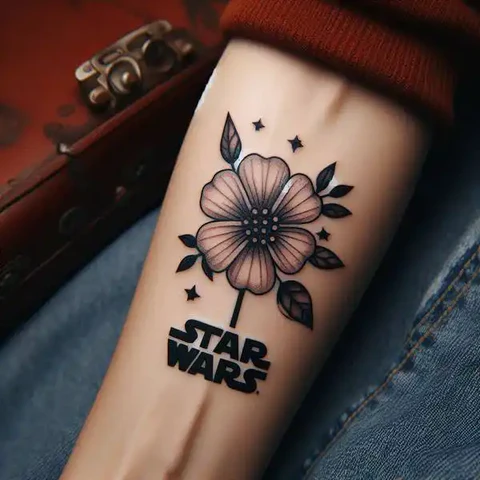Beautiful Yet Haunting Floral Star Wars Tattoo2