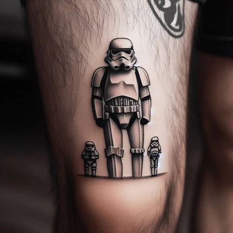 Biomechanical Above The Knee Star Wars Tattoo2