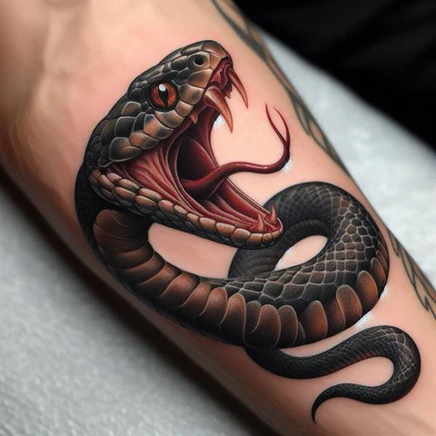 30 Sacred Snake Tattoo Ideas To Highlight Your Exclusivity! 11 Bite Of Terror2 Three Dimensional Snake Head Tattoo