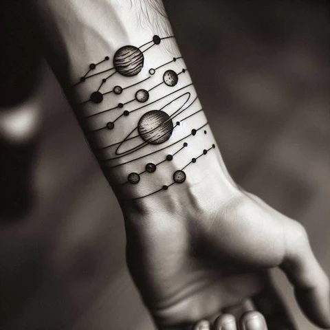 16 Dynamic Ideas For Solar System Tattoos 18 Black And White Solar System Ta