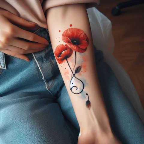 16 Pleasant Poppy Tattoo Ideas To Reveal Life’s Meaning! 9 Blast Of Radiance2Spiritual Poppy Birth Tattoo