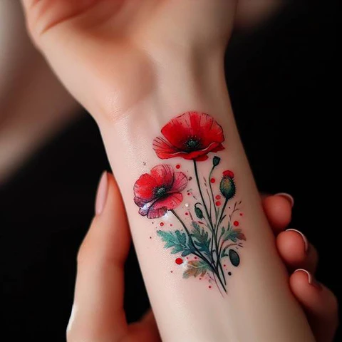16 Pleasant Poppy Tattoo Ideas To Reveal Life’s Meaning! 13 Blazing Petals Of Hope2 Glistening Watercolor Poppy Tattoo