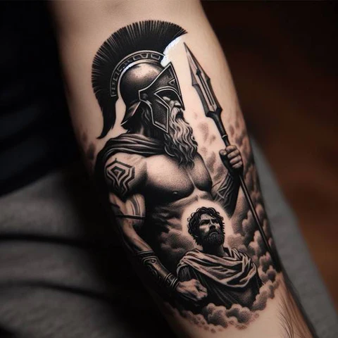 16 Peaceful Poseidon Tattoo Ideas To Control Your Emotions! 28 Bridge Between Men And GodRealistic Spartan And Poseidon Tattoo