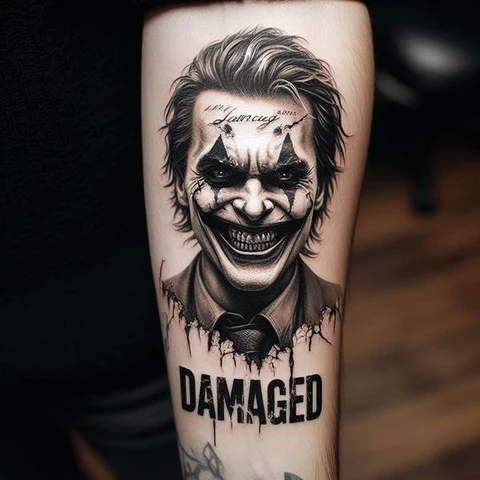 29 Fascinating Joker Tattoo Ideas 35 Broken And Damaged Joker Tattoo