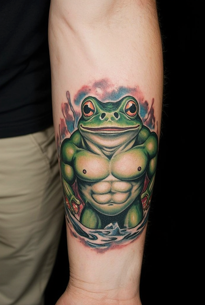 23 Fabulous Frog Tattoo Ideas 9 Bulky Frogman Tattoo 1