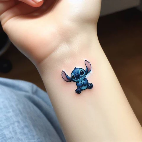 17 Charming Stitch Tattoo Ideas To Stimulate Your Brain! 4 Bundle Of Joy2 Small Stitch Tattoo With Exuberant Colors