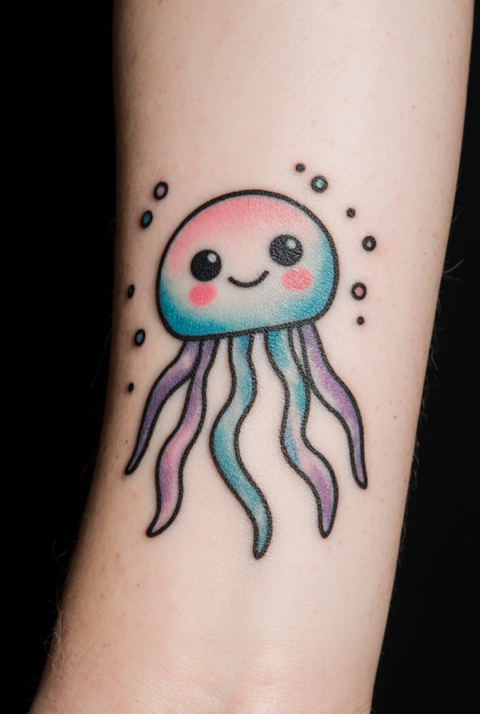 Cartoon Jellyfish Tattoo