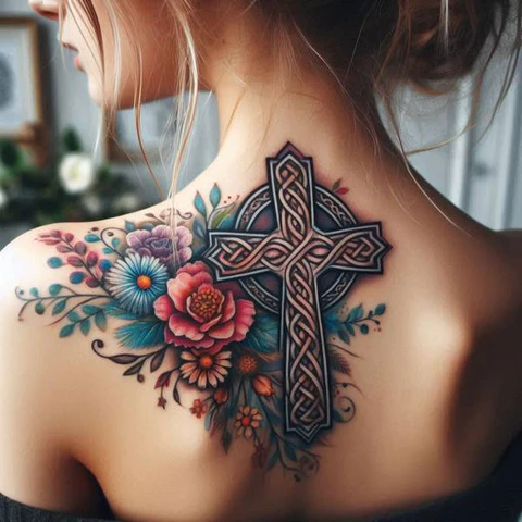 17 Empowering Ideas For Celtic Cross Tattoos 13 Celtic Cross Shoulder Tatto