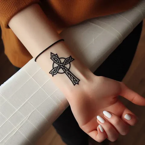 17 Empowering Ideas For Celtic Cross Tattoos 1 Celtic Cross Wrist Tatto