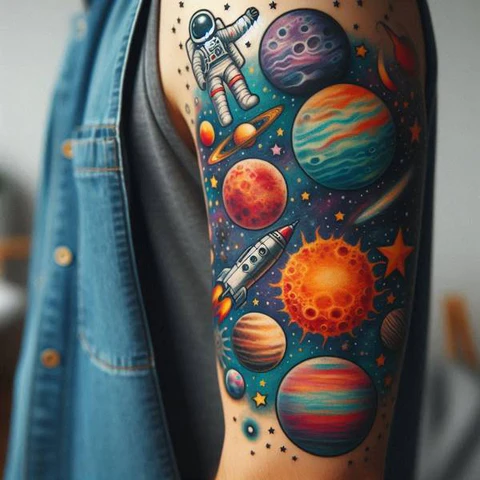 16 Dynamic Ideas For Solar System Tattoos 19 Color Solar System Tatt