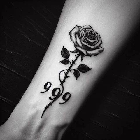 17 Astonishing 999 Tattoo Ideas That Are Both Meaningful And Stylish 14 Colorful 999 With Rose Tattoo 2