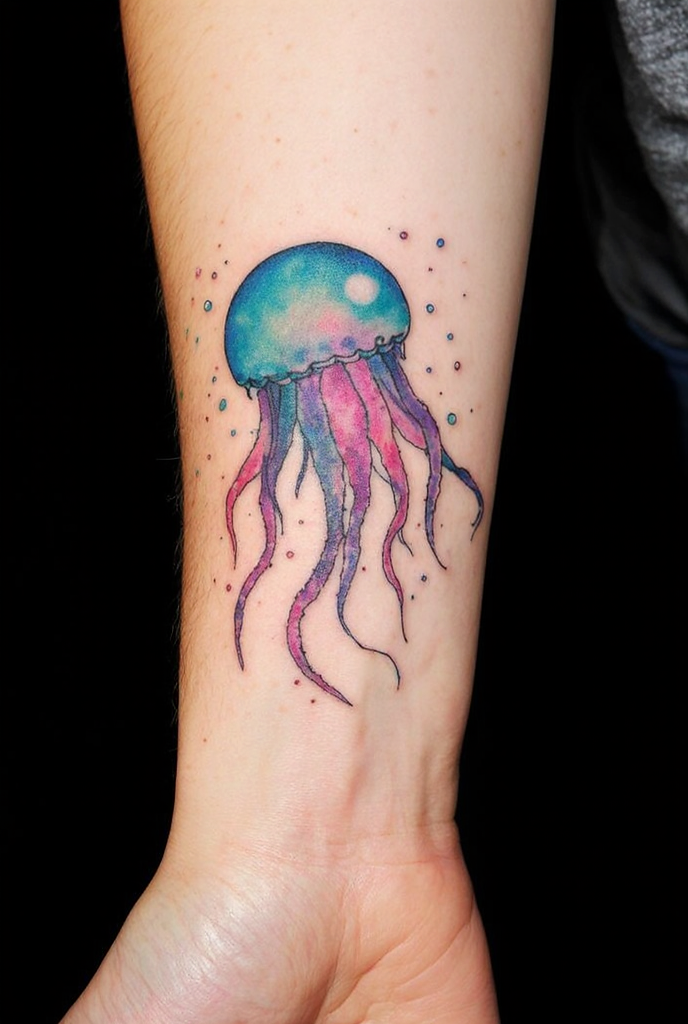 Colorful Jellyfish Tattoo