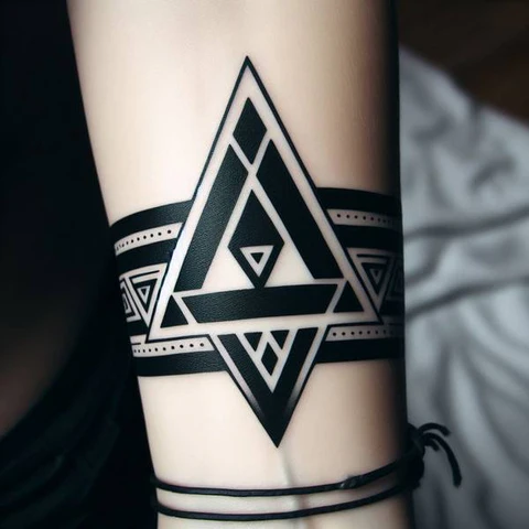 20 Glorious Valknut Tattoo Ideas To Unleash Your Inner Warrior 7 Commitment for Age2 Monochromatic Valknut Armband Tattoo