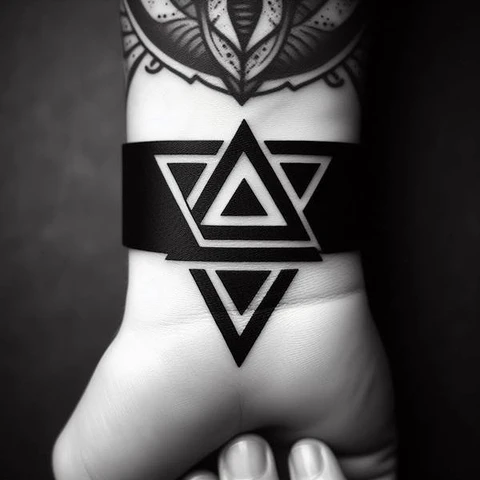 20 Glorious Valknut Tattoo Ideas To Unleash Your Inner Warrior 6 Commitment for AgesMonochromatic Valknut Armband Tattoo