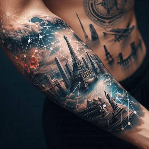 15 Fascinating Travel Tattoo Ideas 25 Connecting The Dots3