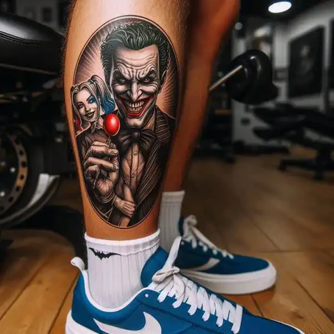 29 Fascinating Joker Tattoo Ideas 6 Couple Joker And Harley Quinn Tattoo2