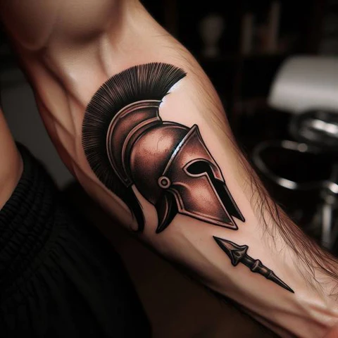 75 Meaningful Spartan Tattoo Ideas To Pump Your Blood With Adrenaline 2 Crimson Design Of Spartan Helmet 2