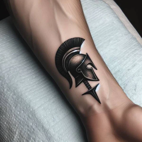 75 Meaningful Spartan Tattoo Ideas To Pump Your Blood With Adrenaline 1 Crimson Design Of Spartan Helmet
