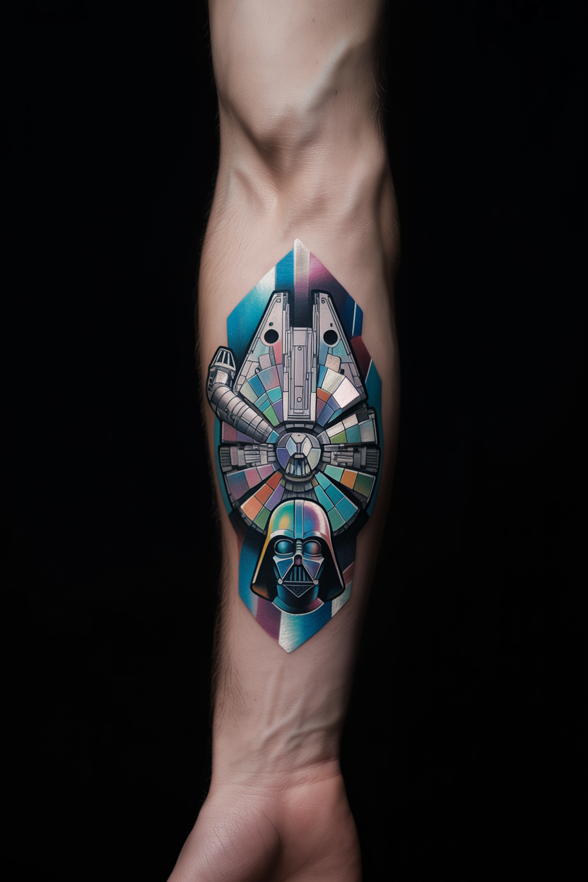 Crystalline Geometric Star Wars Tattoo