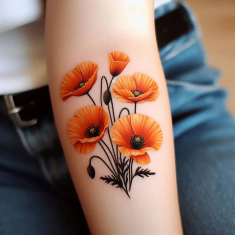 16 Pleasant Poppy Tattoo Ideas To Reveal Life’s Meaning! 17 Cup Of Glory Shiny California Poppy Tattoo