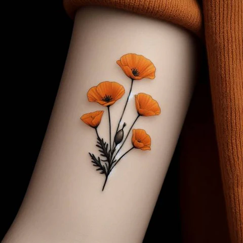 16 Pleasant Poppy Tattoo Ideas To Reveal Life’s Meaning! 18 Cup Of Glory2 Shiny California Poppy Tattoo