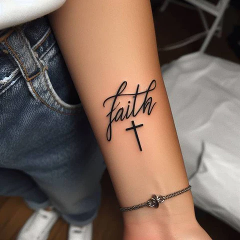 Cursive Faith Tattoo
