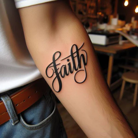 Cursive Faith Tattoo2
