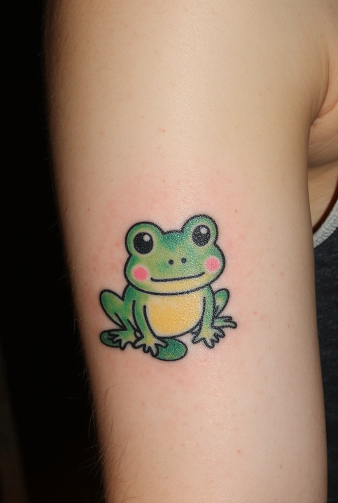 23 Fabulous Frog Tattoo Ideas 5 Cute Frog Tattoo With Minimal Textures 1