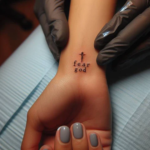 12 Fascinating Fear God Tattoo Ideas! 10 Dainty Fear God Tattoo On Wrist 2