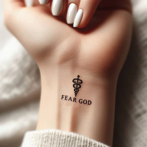 12 Fascinating Fear God Tattoo Ideas! 11 Dainty Fear God Tattoo On Wrist 3