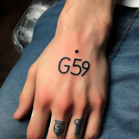 14 Timeless G59 Tattoo Ideas For People With No Fear! 4 Dainty G59 Tattoo On Hand With A Single Point 2
