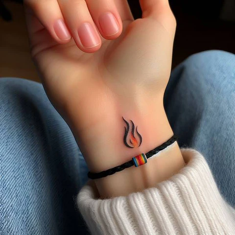 14 Thunderous Twin Flame Tattoo Ideas 14 Dainty Twin Flame On Wrist Tattoo With A Vibrant Splash