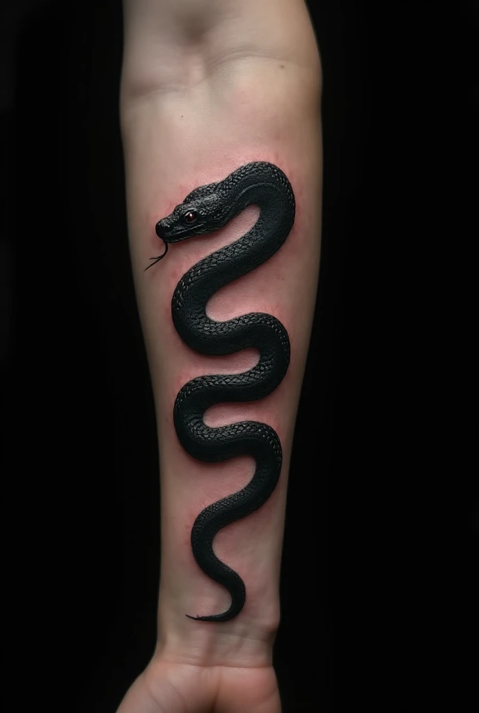 Dark Forearm Snake Tattoo
