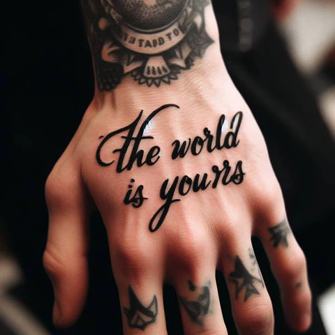 Darkened The World Is Yours Design On Hand 2
