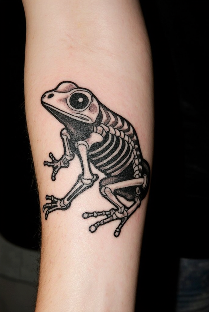 23 Fabulous Frog Tattoo Ideas 12 Deadly Frog Skeleton Tattoo 1