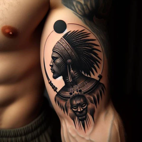 Delving Into The Deep Roots Ambient African Warrior Tattoo2