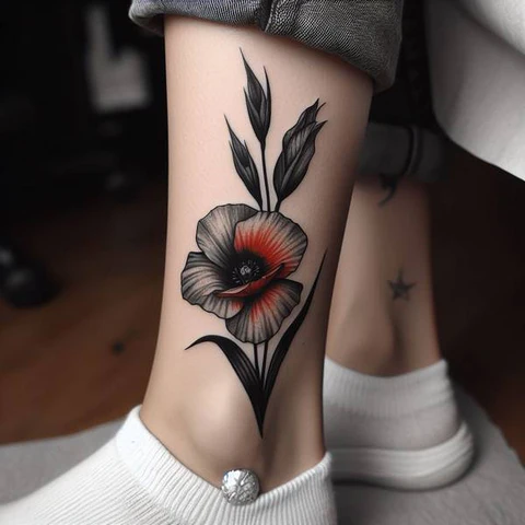 16 Pleasant Poppy Tattoo Ideas To Reveal Life’s Meaning! 6 Dichotomy Of Polar Concepts Shaded Gladiolus And Poppy Tattoo