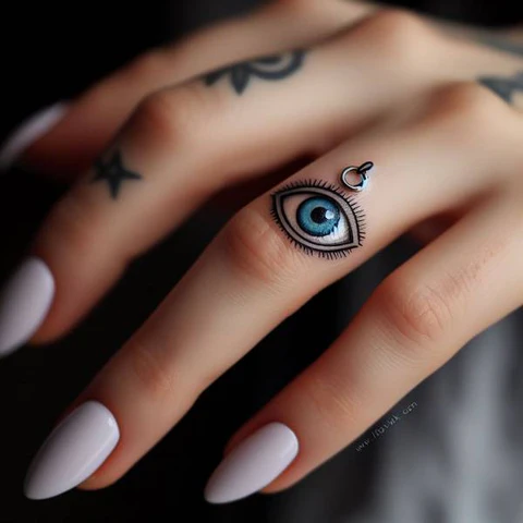 18 Engaging Evil Eye Tattoo Ideas 8 Discreet Evil Eye Design On Finger2