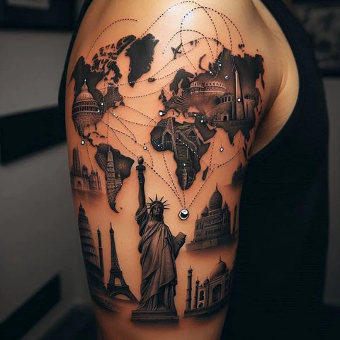 15 Fascinating Travel Tattoo Ideas 7 Display Of Grandeur