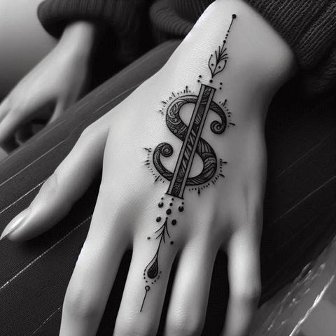 Dollar Sign Tattoo On Hand