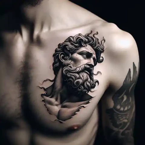 16 Peaceful Poseidon Tattoo Ideas To Control Your Emotions! 15 Embarrassing The Notio Sensual Poseidon Tattoo On Chest