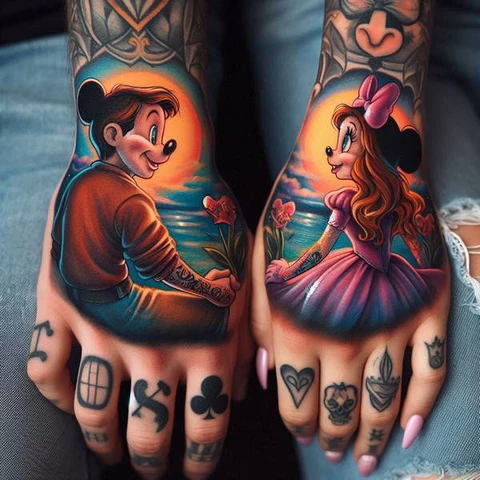 22 Dazzling Disney Tattoo Ideas 9 Emblem Of Togetherness