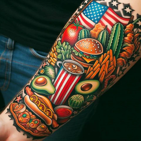 14 Humorous Food Tattoo Ideas and Meanings To Showcase Your Appetite To 7 Emotion Behind American Traditional Food Tattoo