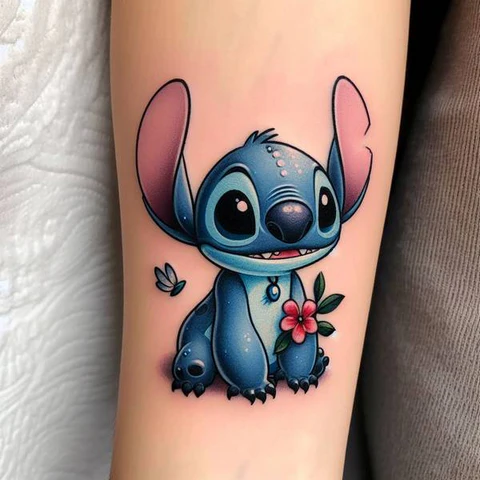 17 Charming Stitch Tattoo Ideas To Stimulate Your Brain! 16 Exuberance Of Mother Nature2 Vibrant Stitch Tattoo With Flower