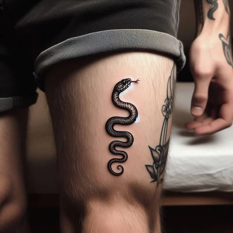 30 Sacred Snake Tattoo Ideas To Highlight Your Exclusivity! 17 Exuberance Of Scales2 Shaded Snake Tattoo On The Thigh