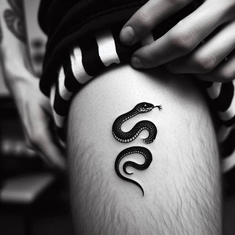 30 Sacred Snake Tattoo Ideas To Highlight Your Exclusivity! 18 Exuberance Of ScalesShaded Snake Tattoo On The Thigh