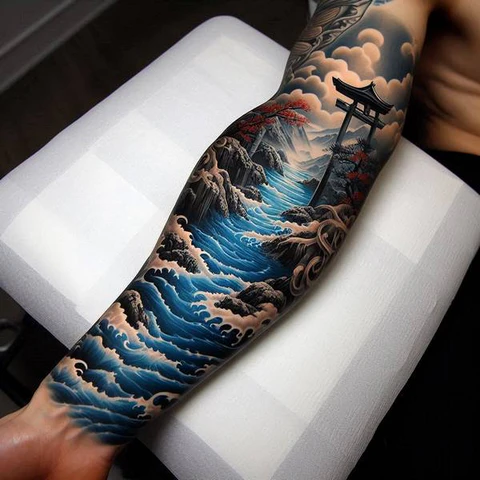22 Powerful Water Tattoo Ideas 4 Exuberance of Traditio2