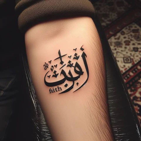 Faith Arabic Tattoo2
